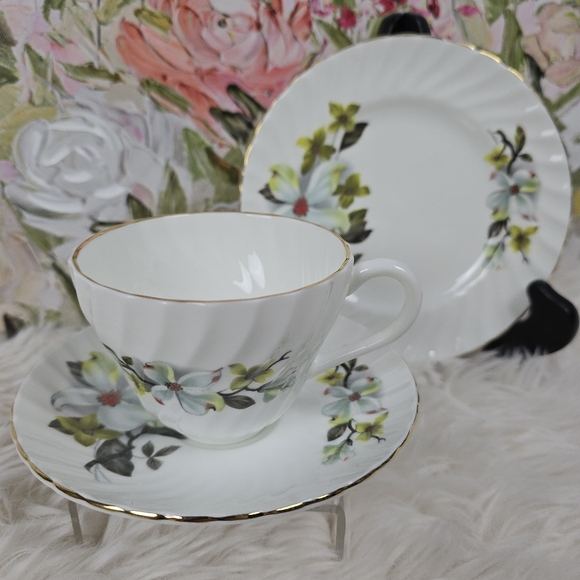 Crown Staffordshire Other - Crown Staffordshire Vintage 3 piece Cup, Saucer, and Dessert Plate